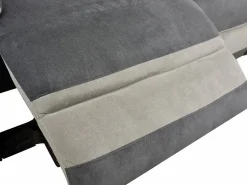 Vente-unique Sofá 3+1 relax manual de microfibra Antracita y rayas gris claro TALCA Gris antracita Online