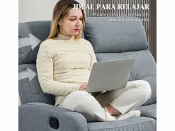 Homcom Sofá Andros reclinable 101x118x95 cm Gris New