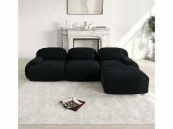 Sofá angular 3 plazas modular - de Pana - con 3 cojines y otomana - 298x178x75cm -^DripeX Discount