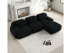Sofá angular 3 plazas modular - de Pana - con 3 cojines y otomana - 298x178x75cm -^DripeX Discount