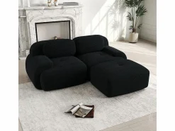 Sofá angular 2 plazas modular - de Pana - con 2 cojines y otomana - ergonómico - 208x178x75cm -^DripeX