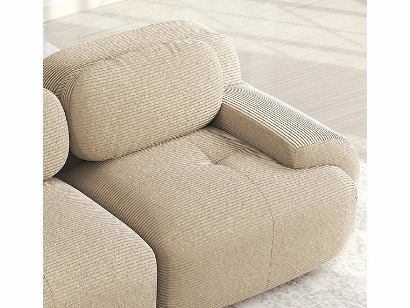 DripeX Sofá Modular|Sofás Club|Sofá angular 3 plazas modular - de Pana - con 3 cojines y 2 otomanas - 298x178x75cm -