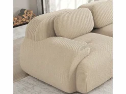 DripeX Sofá angular 2 plazas modular - de Pana - con 2 cojines y otomana - ergonómico - 208x178x75cm - Beige Best