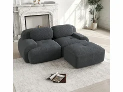 DripeX Sofás Club|Sofá angular 2 plazas modular - de Pana - con 2 cojines y otomana - ergonómico - 208x178x75cm -