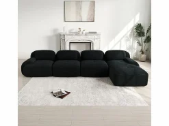 Sofá angular 4 plazas modular - de Pana - con 4 cojines y otomana - 388x178x75cm -^DripeX Outlet