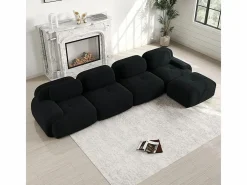 Sofá angular 4 plazas modular - de Pana - con 4 cojines y otomana - 388x178x75cm -^DripeX Outlet