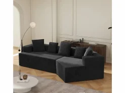 DripeX Sofás Club|Sofá angular recto modular 307cm - de Pana de canalé grueso - 3 plazas - con 5 cojines -