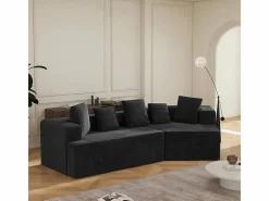 DripeX Sofás Club|Sofá angular recto modular 307cm - de Pana de canalé grueso - 3 plazas - con 5 cojines -