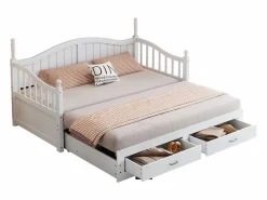 Sofá cama - 90/180 x 190 cm - 2 cajones - madera de pino + contrachapado + MDF -^Merax