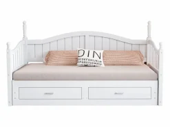 Sofá cama - 90/180 x 190 cm - 2 cajones - madera de pino + contrachapado + MDF -^Merax