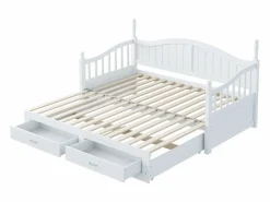 Sofá cama - 90/180 x 190 cm - 2 cajones - madera de pino + contrachapado + MDF -^Merax