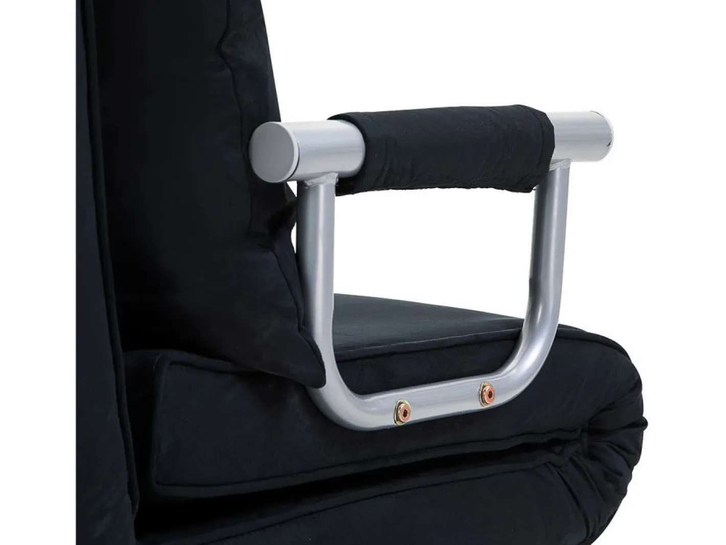 Sofá cama 2 en 1, respaldo regulable, funda desenfundable, poliéster, color (65x69x80cm) Negro New