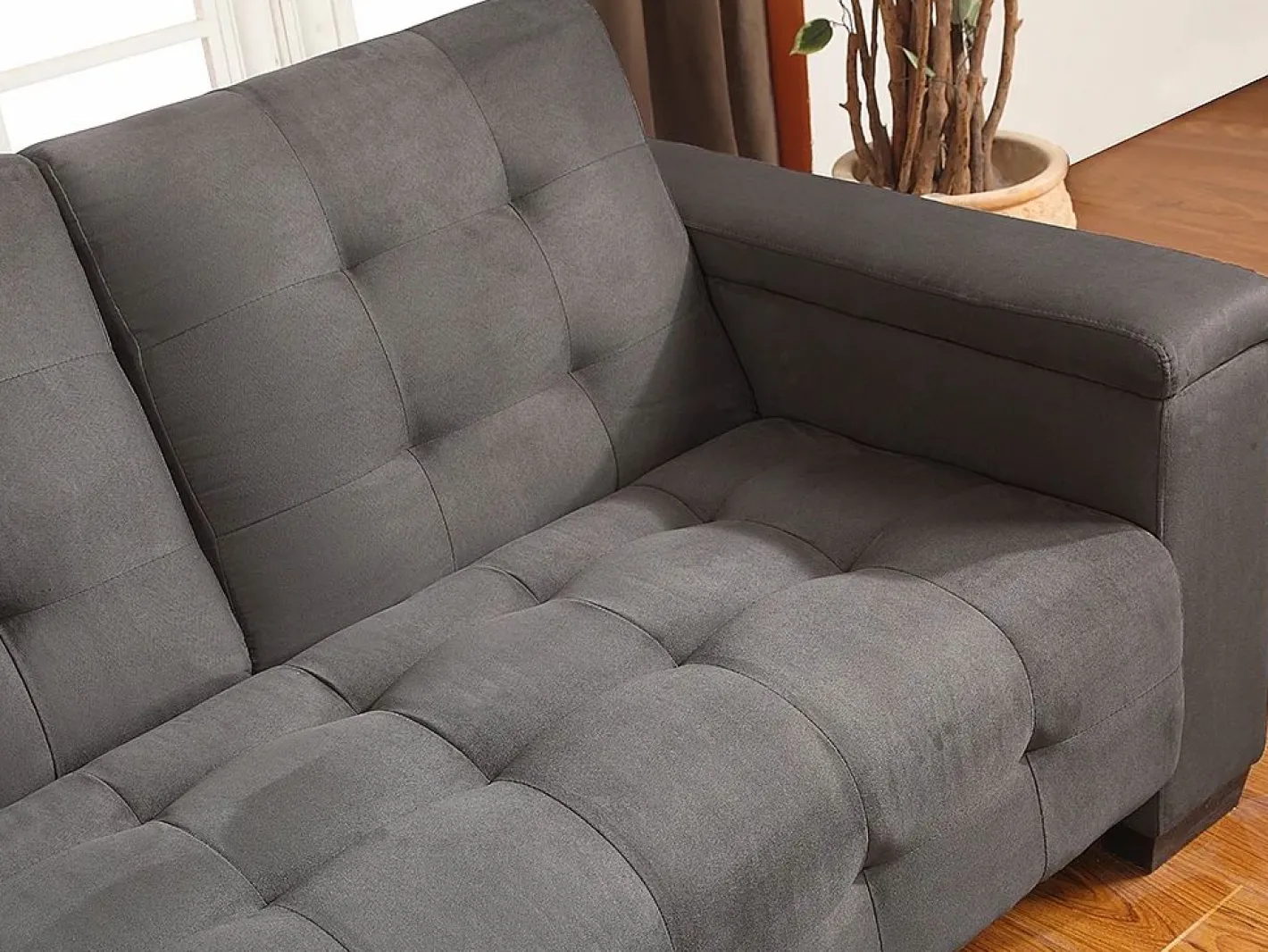 Vente-unique Todos Los Sofás|Sofá - 3 Plazas|Sofá cama 3 plazas clic-clac de microfibra DEVONSHIRE
