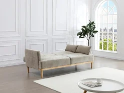 Vente-unique Sofá cama 3 plazas clic-clac de tela AMBRILO Beige Discount