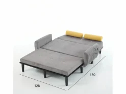 OKWISH Sofá cama 2 plazas de pana - convertible en cama o chaise longue Gris Hot