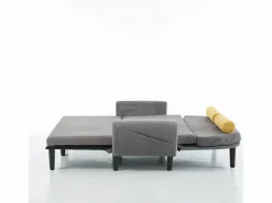 OKWISH Sofá cama 2 plazas de pana - convertible en cama o chaise longue Gris Hot
