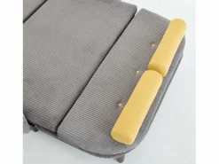 OKWISH Sofá cama 2 plazas de pana - convertible en cama o chaise longue Gris Hot