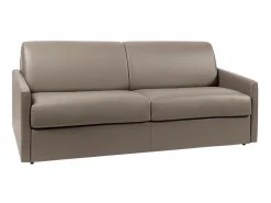 Sofá cama 4 plazas de piel sintética gris - Colchón de espuma 18 cm - CALIFE^Vente-unique Sale