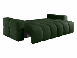 Vente-unique Sofá cama 3 plazas en tela de bouclé ISSORO II Verde Discount