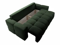 Vente-unique Sofá cama 3 plazas en tela de bouclé ISSORO II Verde Discount
