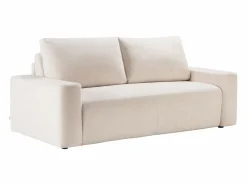 Vente-unique Sofá - 4 Plazas|Sofá De Tela|Sofá cama 3 plazas exprés en tela texturizada 160 cm colchón 16 cm DAVISO