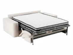Vente-unique Sofá - 4 Plazas|Sofá De Tela|Sofá cama 3 plazas exprés en tela texturizada 160 cm colchón 16 cm DAVISO