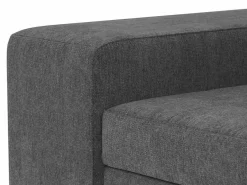 Sofá Cama 3 Plazas Oscuro con Chaise Longue Reversible Lado Derecho/Izquierdo - Reposacabezas Ajustables - 2 Pufs (263 x 127 x 96 cm) - JOHN^