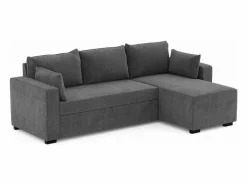 Sofá Cama 3 Plazas Oscuro - Chaise Longue Reversible Lado Derecho/Izquierdo (233 x 140 x 69 cm) - LEAH Gris Online