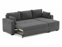 Sofá Cama 3 Plazas Oscuro - Chaise Longue Reversible Lado Derecho/Izquierdo (233 x 140 x 69 cm) - LEAH Gris Online