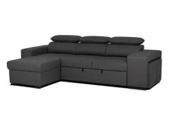 Sofá Cama 3 Plazas con Chaise Longue Reversible Lado Derecho/Izquierdo - Reposacabezas Ajustables - 2 Pufs (263 x 127 x 96 cm) - JOHN^ Outlet
