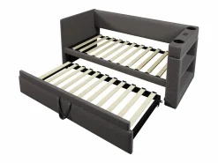 Sofá cama acolchonado 90x190 cm - con cama extensible 90x190 cm - con puertos USB y Type-C - con portavasos - (sin colchón)^ModernLuxe Online