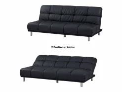 SENHO Sofá Vintage|Sofá cama clic-clac de 3 plazas estilo retro setentero con acabado en PU - MELLOW