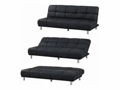 SENHO Sofá Vintage|Sofá cama clic-clac de 3 plazas estilo retro setentero con acabado en PU - MELLOW