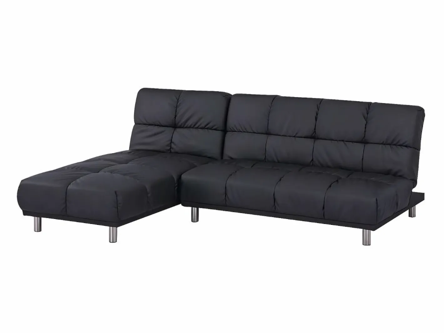 Sofá cama clic-clac de 2 plazas con chaise longue reversible en PU - MELLOW^SENHO