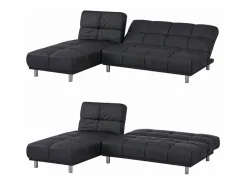 Sofá cama clic-clac de 2 plazas con chaise longue reversible en PU - MELLOW^SENHO