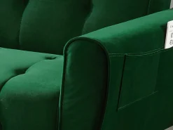 Vente-unique Sofá De Terciopelo|Sofá - 3 Plazas|Sofá cama clic-clac de 3 plazas de terciopelo verde POLANI