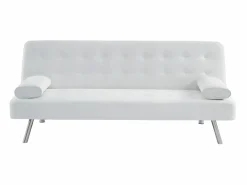 Vente-unique Sofá - 2 Plazas|Sofás De Piel Sintética|Sofá cama clic-clac de piel sintética MICHELLE
