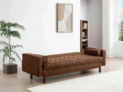 Vente-unique Todos Los Sofás|Sofá Vintage|Sofá cama clic-clac de tela en marrón vintage ELEANOR
