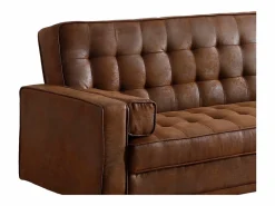 Vente-unique Todos Los Sofás|Sofá Vintage|Sofá cama clic-clac de tela en marrón vintage ELEANOR