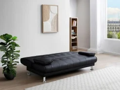 Vente-unique Todos Los Sofás|Sofá - 3 Plazas|Sofá cama clic-clac piel sintética color MAXIME