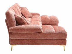 Sofá cama compacto moderno multifunción ideal para salón tapizado lino marrón^ Clearance