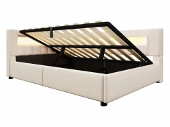 Sofá cama con almacenamiento 140 x 200 cm - con puerto USB Type-C - con iluminación LED - ​ (colchón no incluido)^ModernLuxe Best