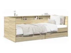 vidaxl Sofá cama con cajones sin colchón roble Sonoma 90x190 cm Color natural claro Best