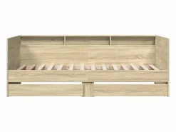 vidaxl Sofá cama con cajones sin colchón roble Sonoma 90x190 cm Color natural claro Best