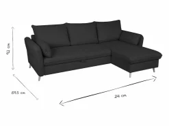 Miliboo Sofá cama con chaise longue a la derecha y canapé - DRISS Gris claro Outlet