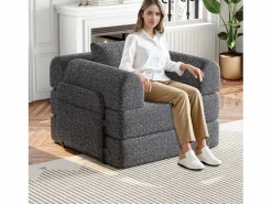 Hauss Spole Sillón Cama|Sofá cama convertible - Individual - Tela de chenilla
