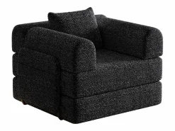 Hauss Spole Sofá cama convertible - Individual - Tela de chenilla negra Negro Hot