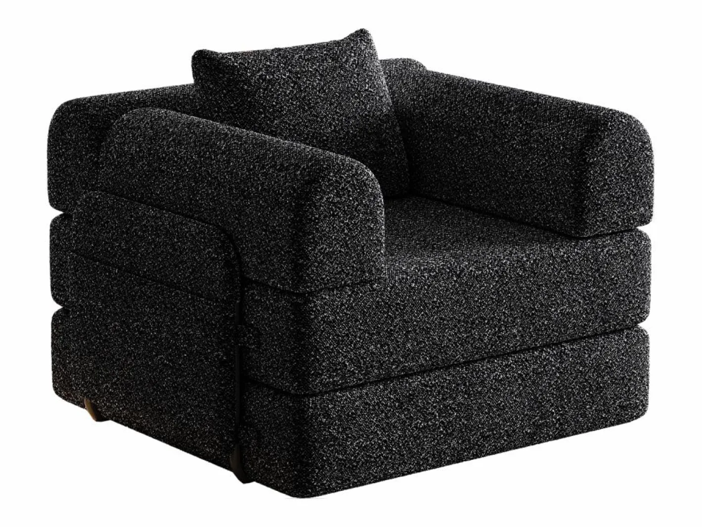 Hauss Spole Sofá cama convertible - Individual - Tela de chenilla negra Negro Hot