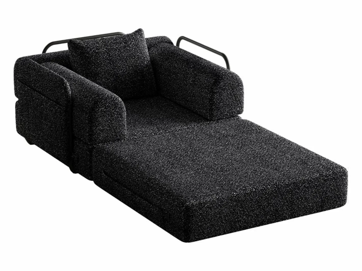 Hauss Spole Sofá cama convertible - Individual - Tela de chenilla negra Negro Hot