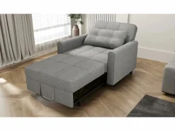 Sillón Cama|Sofá cama convertible de 1 plaza, sillón chaise longue, cojines ajustables, almacenamiento, ruedas, plegable AR22-G